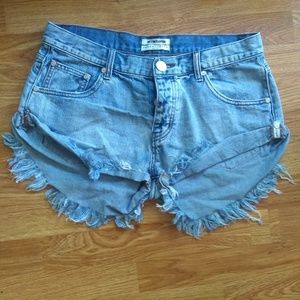 TWO ONE X One Teaspoon Bandit — blue denim and black denim pair bundle